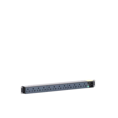 PANDUIT - PDU Básico para Distribución de Energía, Enchufe de Entrada NEMA 5-20P, Con 12 Contactos NEMA 5-20R, Instalación Horizontal de 19in, 1UR, 20 Amp, 120 Vca