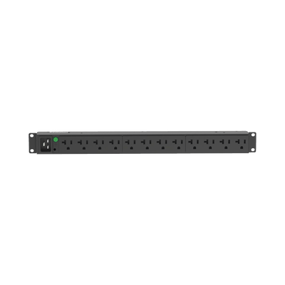 PANDUIT - PDU Básico para Distribución de Energía, Enchufe de Entrada NEMA L5-20P, Con 12 Contactos NEMA 5-20R, Instalación Horizontal de 19in, 1UR, 20 Amp, 120 Vca