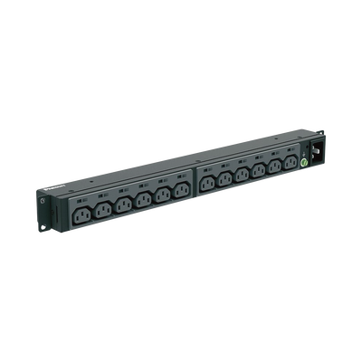 PANDUIT - PDU Básico para Distribución de Energía, Enchufe de Entrada NEMA L6-20P, Con 13 Contactos C13, Instalación Horizontal de 19in, 1UR, 20 Amp, 220 Vca