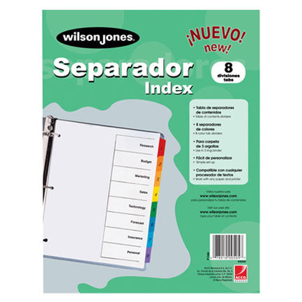 ACCO - SEPARADOR WILSON JONES 8 DIVISIONES ECONOMICO