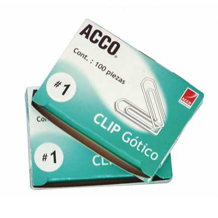 ACCO - CLIP ACCO GOTICO No.1 CAJA C/100 CLIPS