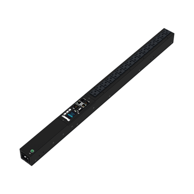 PANDUIT - PDU G6 Monitoreable (MI) para Distribución de Energía, Enchufe de Entrada NEMA 5-15P, Con 16 Salidas NEMA 5-20R, de Instalación Vertical, 120 Vca, 15 Amp