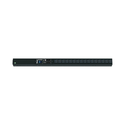 PANDUIT - PDU Monitoreable (MI) para Distribución de Energía, Enchufe de Entrada NEMA 5-15P, Con 16 Salidas NEMA 5-20R, de Instalación Vertical, 120 Vca, 15 Amp