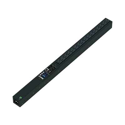 PANDUIT - PDU Monitoreable (MI) para Distribución de Energía, Enchufe de Entrada NEMA 5-15P, Con 16 Salidas NEMA 5-20R, de Instalación Vertical, 120 Vca, 15 Amp