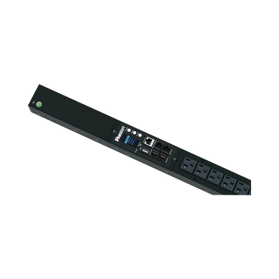 PANDUIT - PDU Monitoreable (MI) para Distribución de Energía, Enchufe de Entrada NEMA 5-15P, Con 16 Salidas NEMA 5-20R, de Instalación Vertical, 120 Vca, 15 Amp
