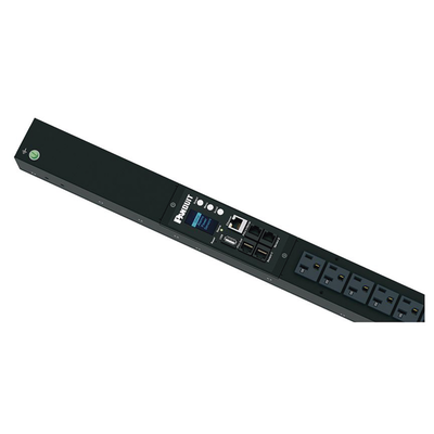 PANDUIT - PDU Monitoreable (MI) para Distribución de Energía, Enchufe de Entrada NEMA 5-15P, Con 16 Salidas NEMA 5-20R, de Instalación Vertical, 120 Vca, 15 Amp
