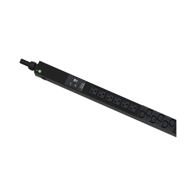 PANDUIT - PDU G6 Monitoreable (MI) para Distribución de Energía, Enchufe de Entrada NEMA L21-30P, Con 18 Salidas C13, 6 x C19, y 6 x 5-20R, de Instalación Vertical, 208 Vca, 30 Amp