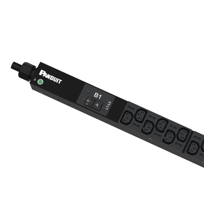 PANDUIT - PDU Básico para Distribución de Energía, Enchufe de Entrada NEMA L15-30P, Con 30 Salidas C13 y 6 C19, de Instalación Vertical, 208 Vca, 30 Amp