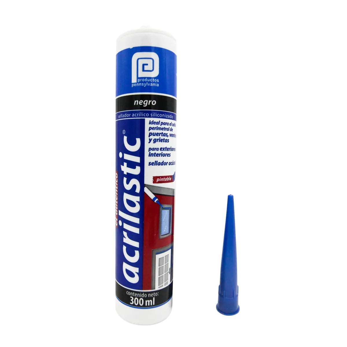 Sellador Acrilico Negro 300 Ml Acrilastic