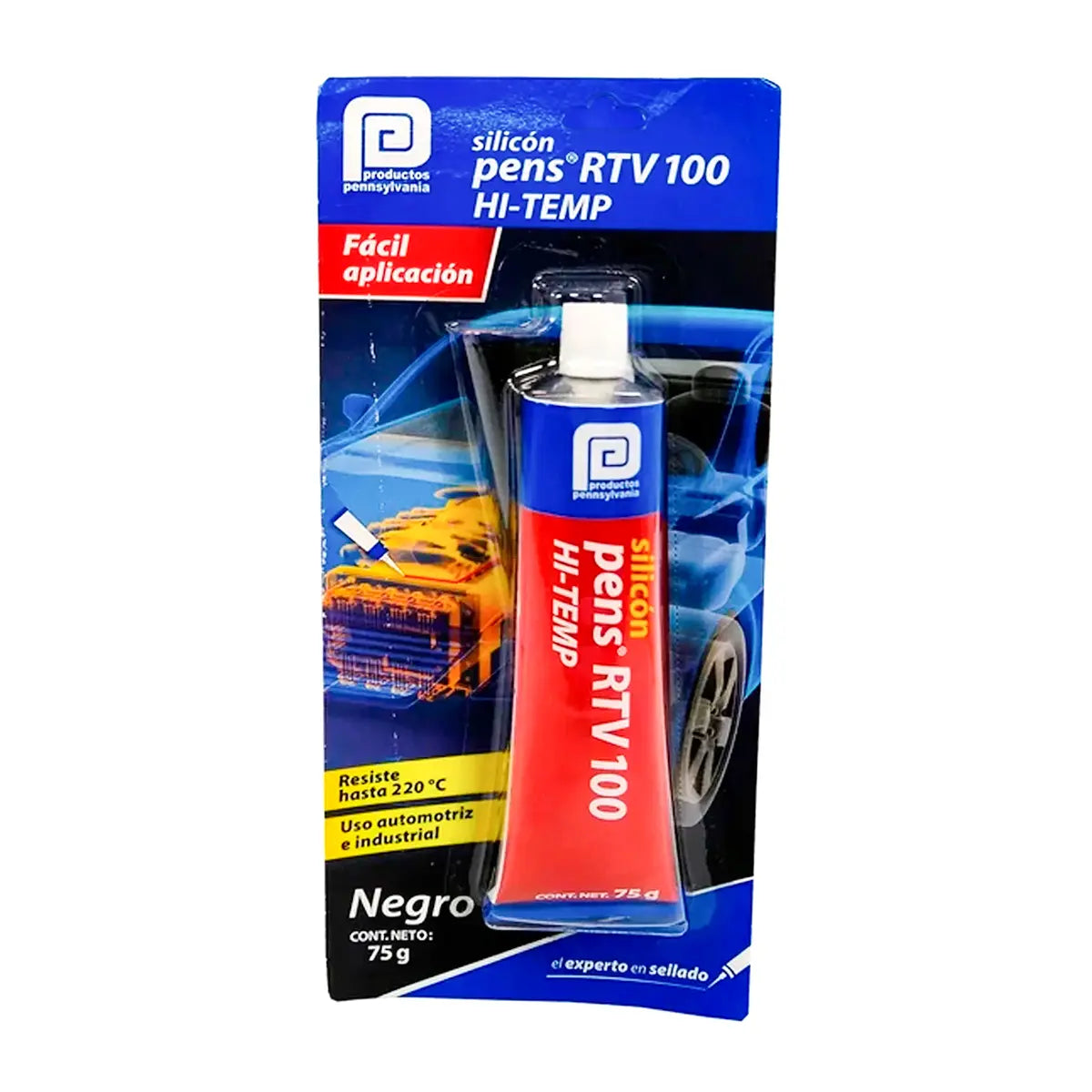 Silicon Automotriz Rtv Alta Temperatura Negro 75Gr