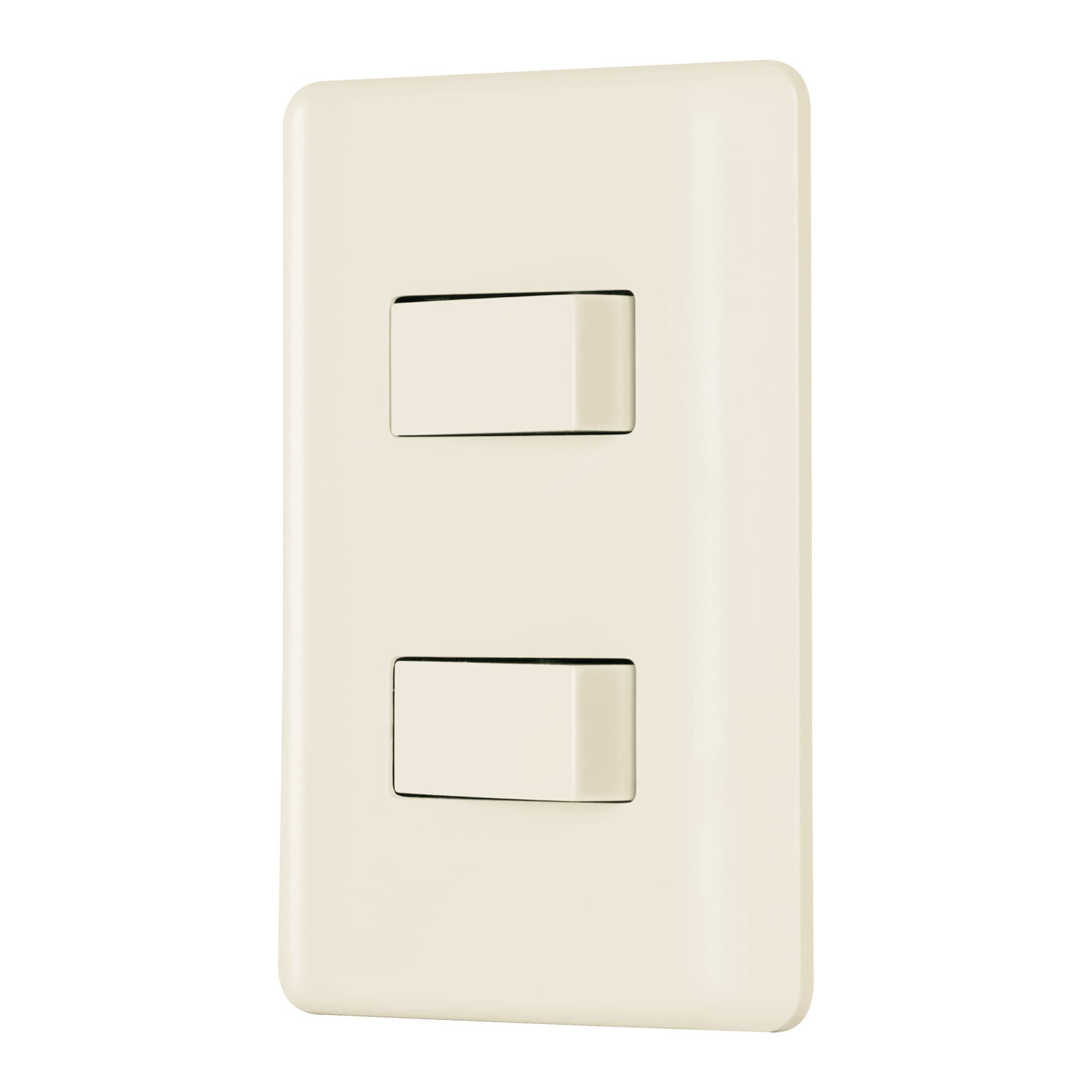 Placa armada, 2 interruptores, marfil, Volteck