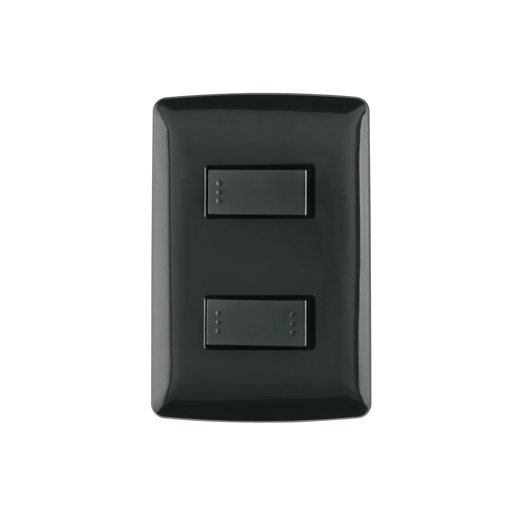 Placa armada 1 interruptor 1 escalera, negro, linea Italiana