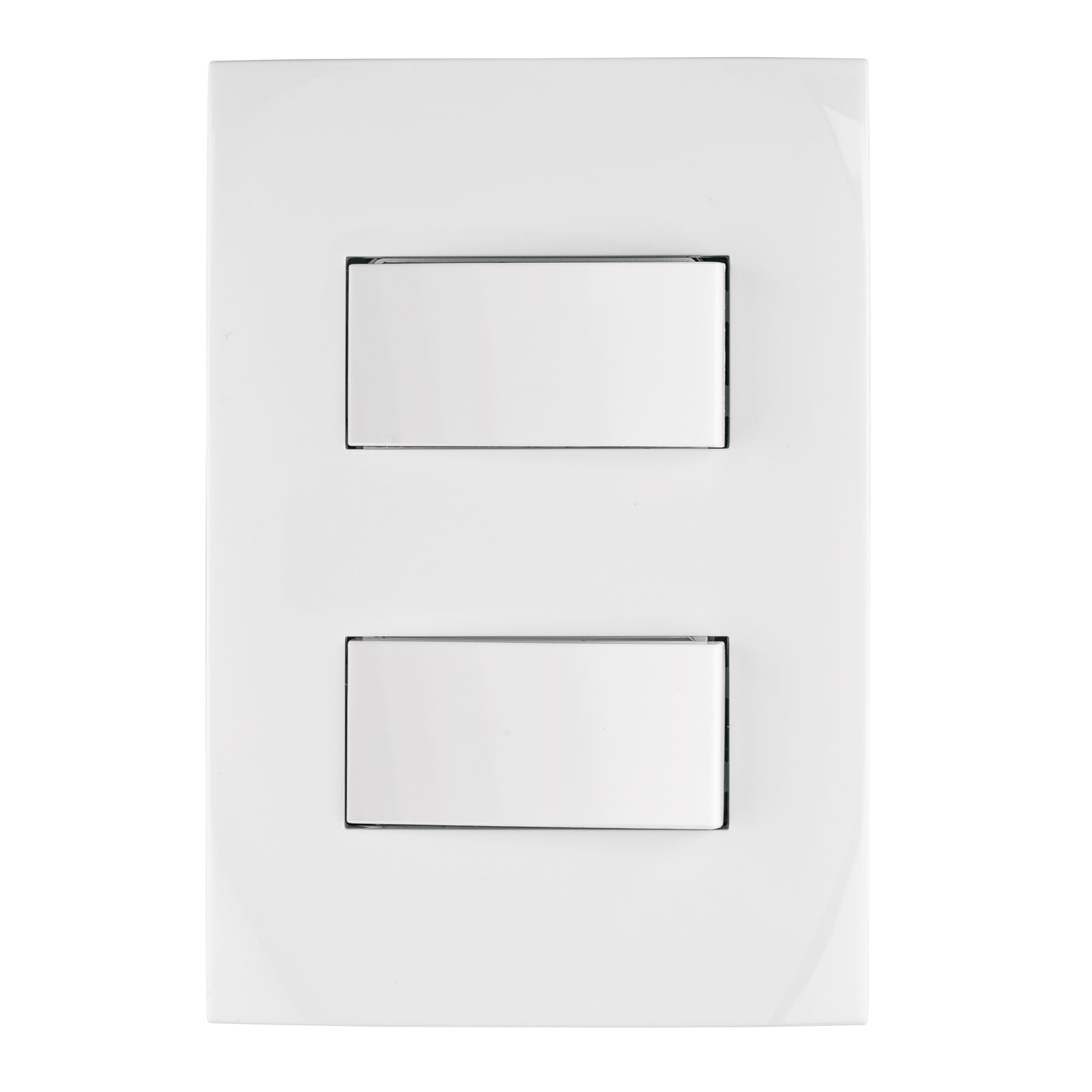 Placa armada 2 interruptores sencillos, linea Oslo, blanco