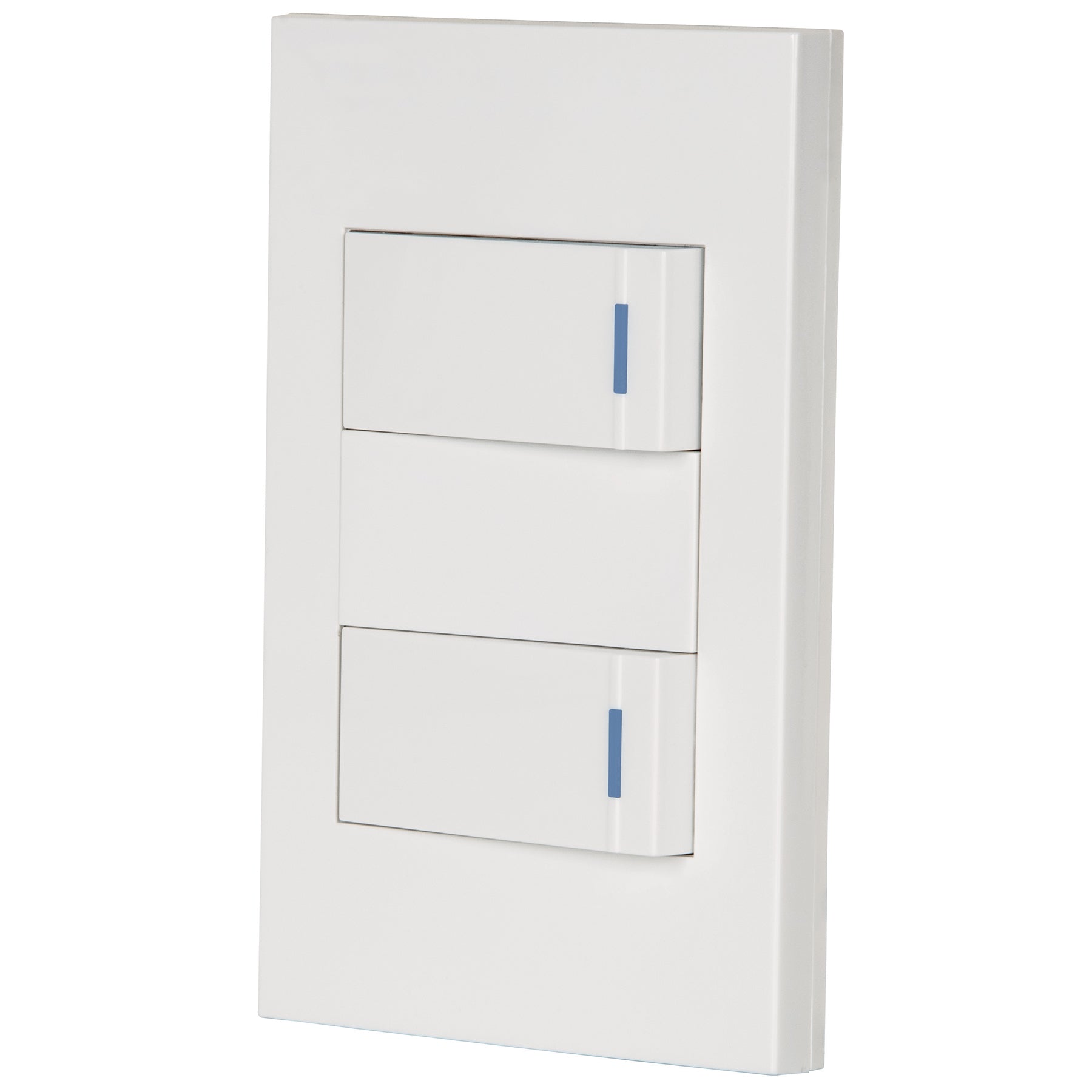 Placa armada 2 interruptores 1de 3vias,1 mod,Espa–ola,blanco