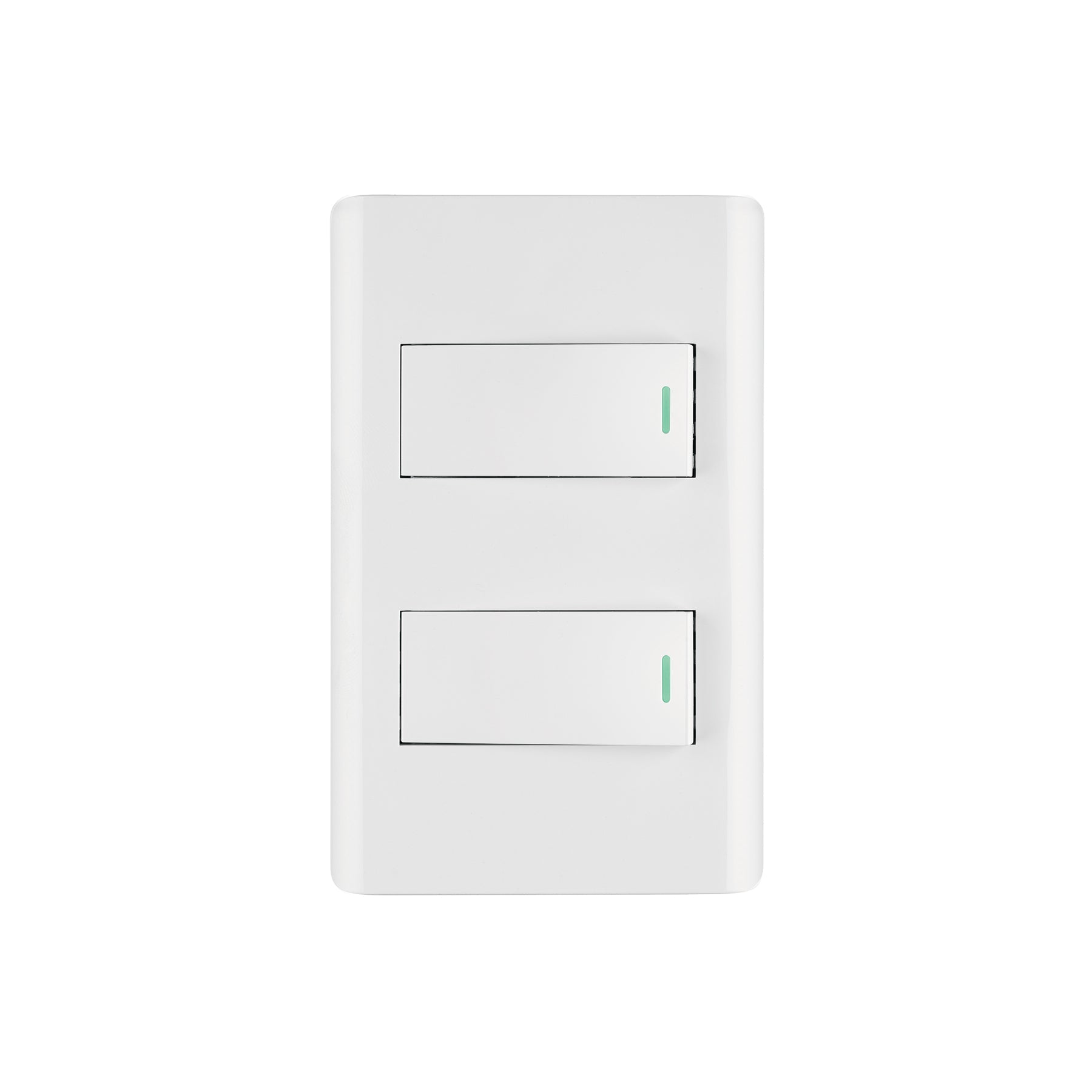 Placa armada blanca 1 interruptor y 1 de 3 vias 1 mod, Lisbo