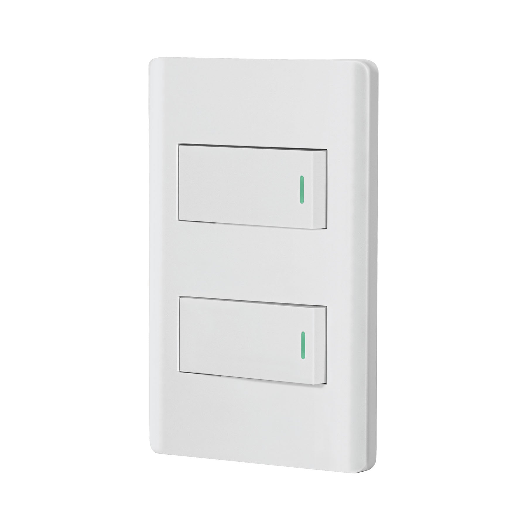 Placa armada blanca con 2 interruptores 1 modulo, Lisboa