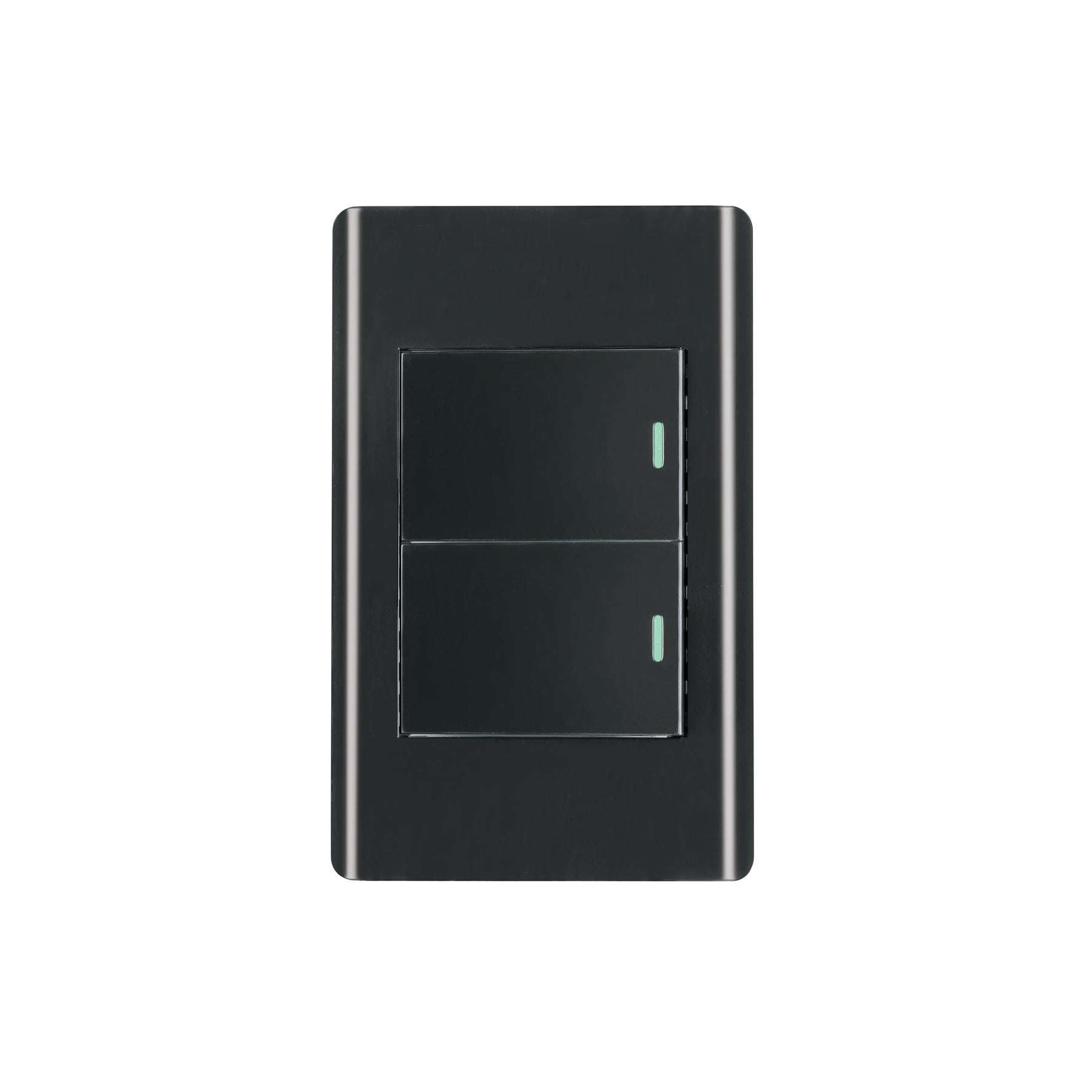 Placa armada negra 1 interruptor y 1 de 3vias 1.5mod,Lisboa