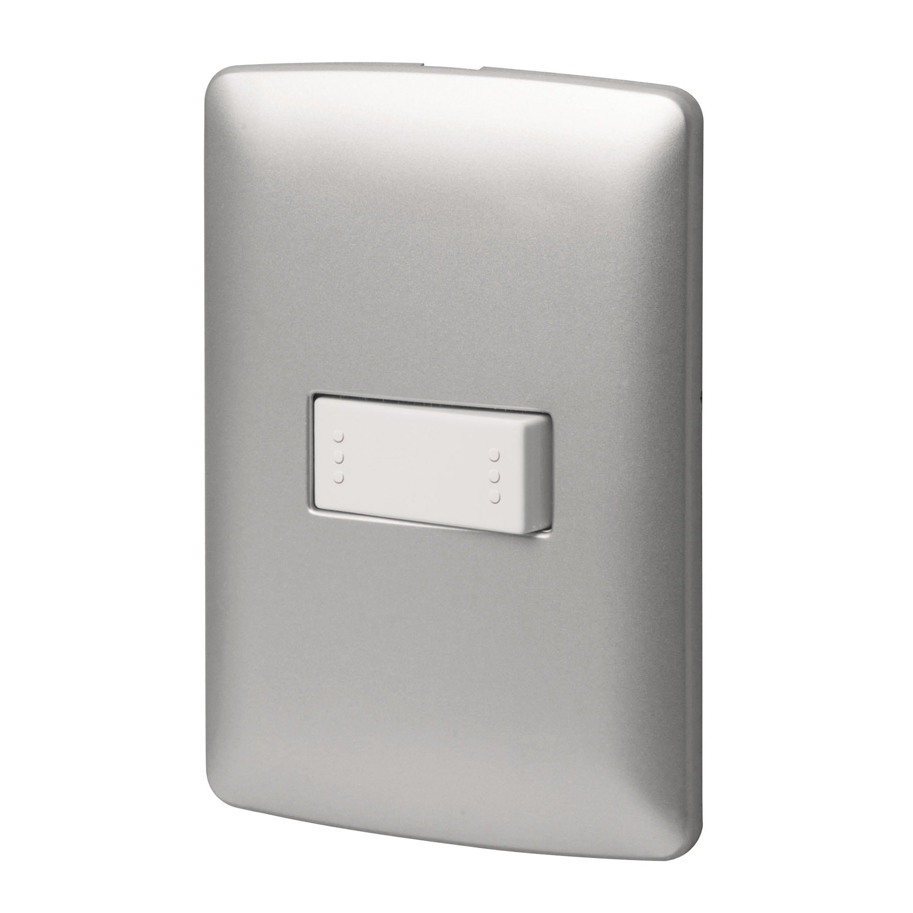 Placa armada 1 interruptor escalera plata, linea Italiana