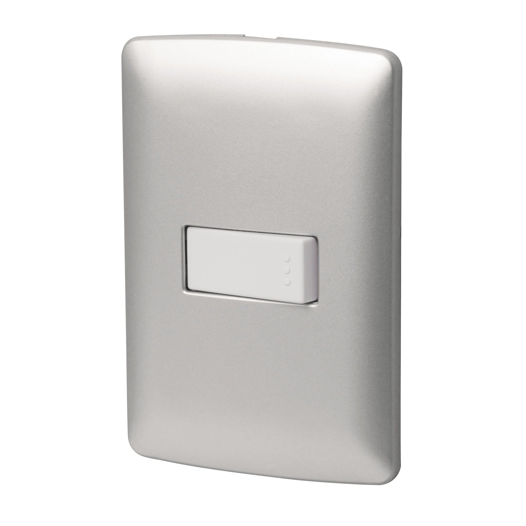 Placa armada 1 interruptor sencillo plata, linea Italiana
