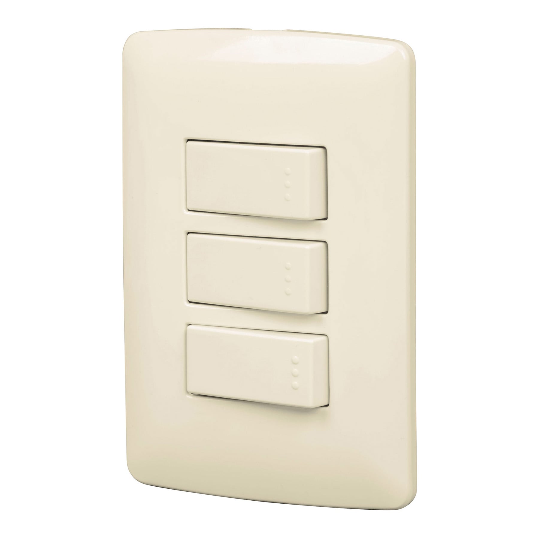 Placa armada 2 interruptores 1escalera,marfil,linea Italiana