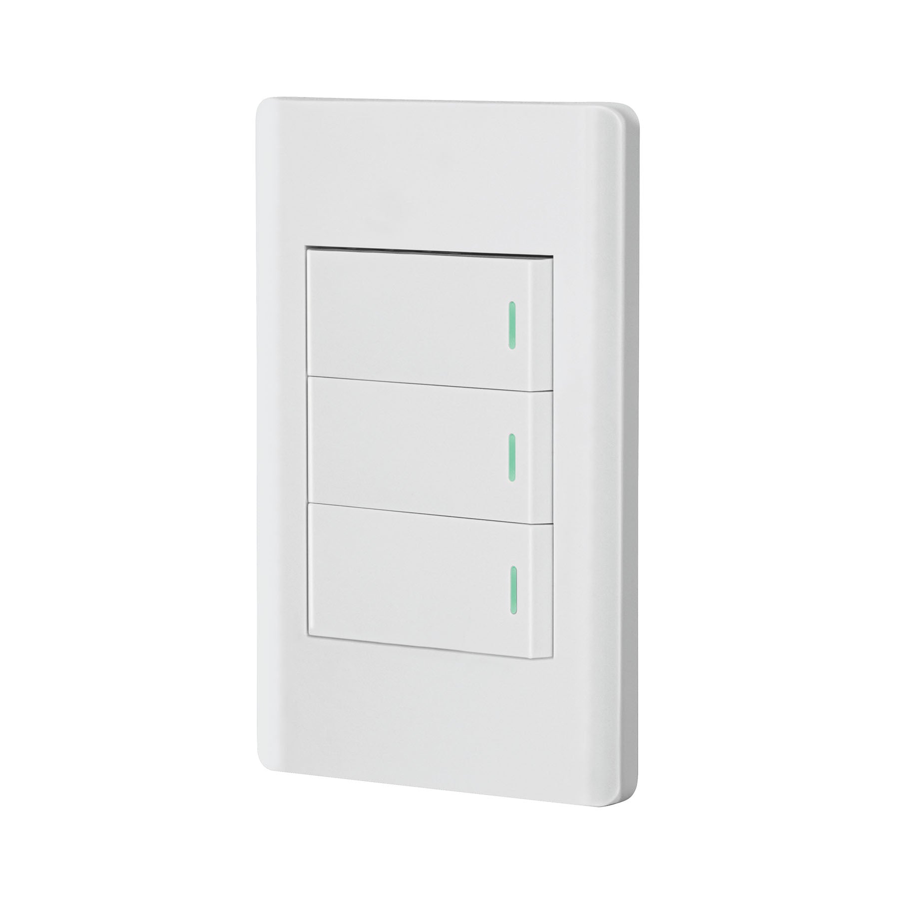 Placa armada blanca 2 interruptores 1 de 3 vias 1 mod, Lisbo