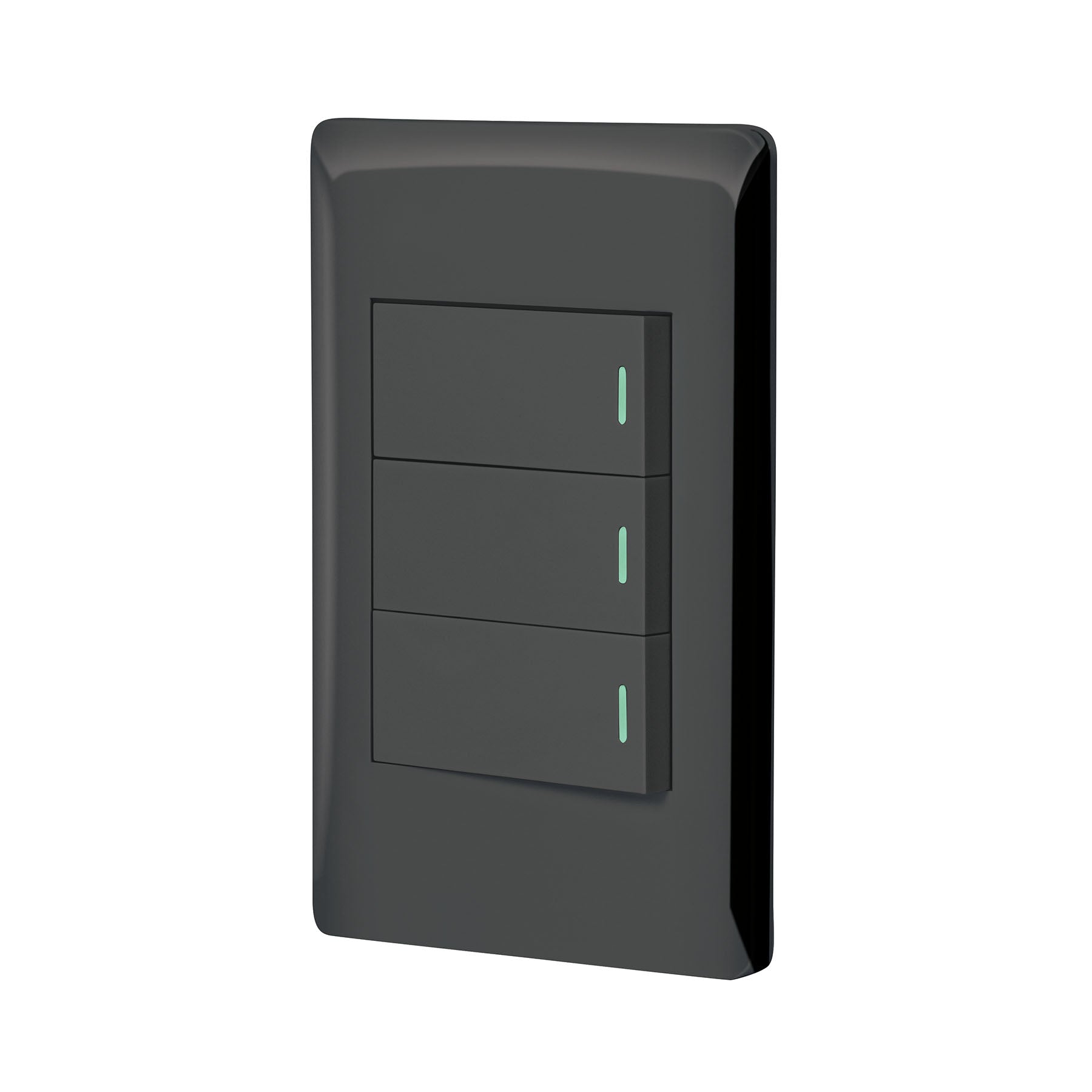 Placa armada negra 2 interruptores 1 de 3 vias 1 mod,Lisboa