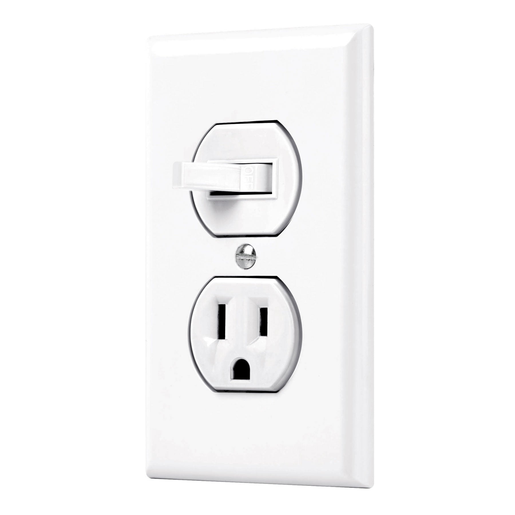 Placa armada interruptor y contacto, linea Standard, blanco