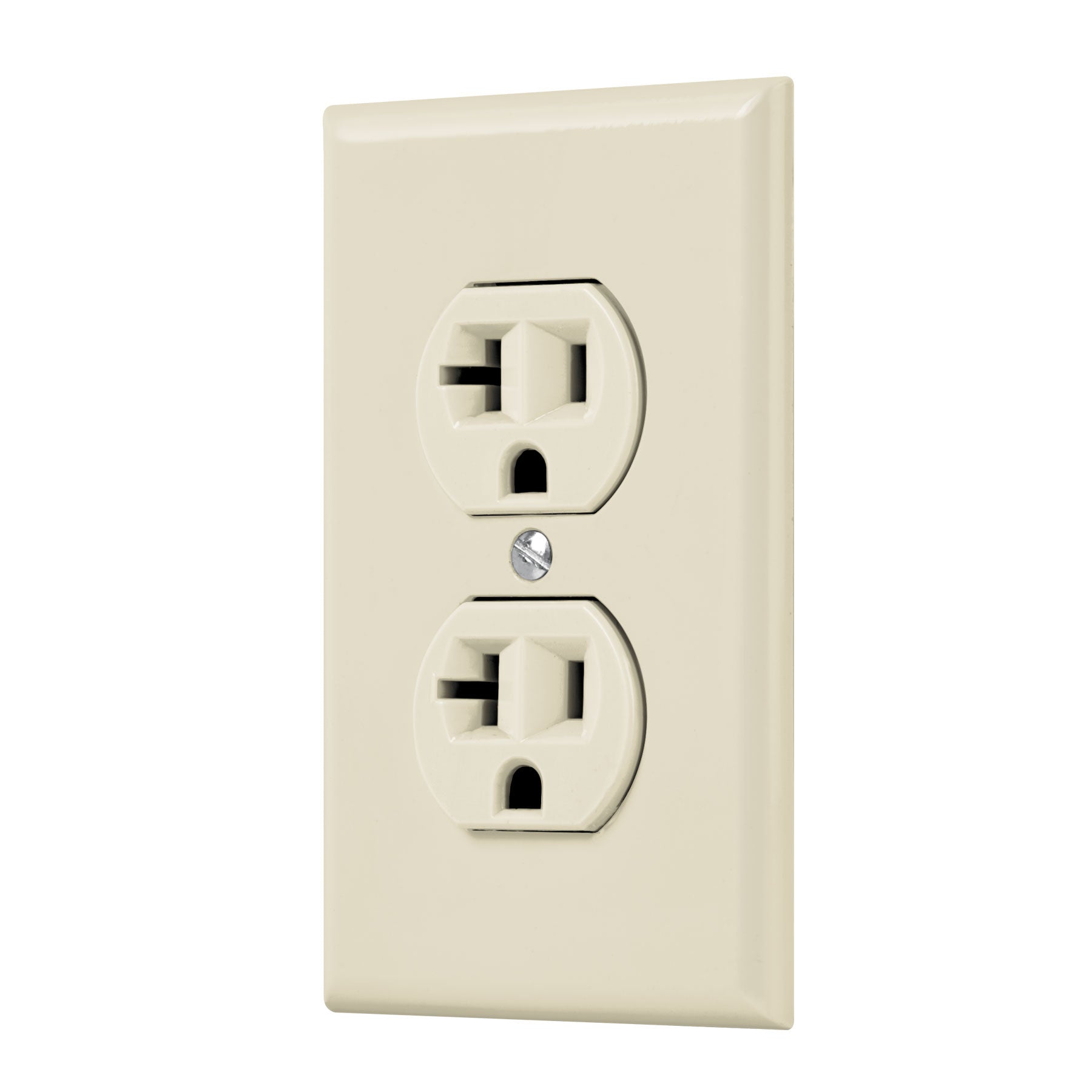 Placa armada contacto duplex,2 polos, linea Standard, marfil