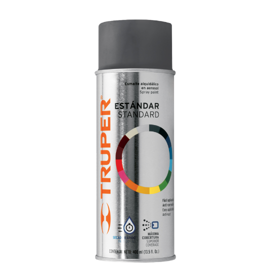 Pintura en aerosol, gris obscuro, bote tradicional, 400 ml