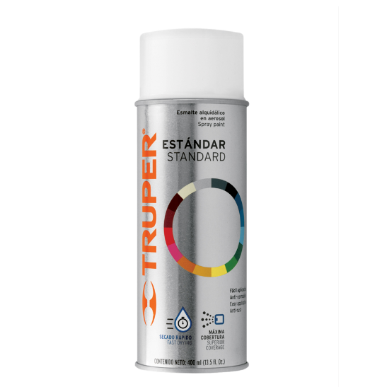 Pintura en aerosol, negro mate, bote tradicional, 400 ml