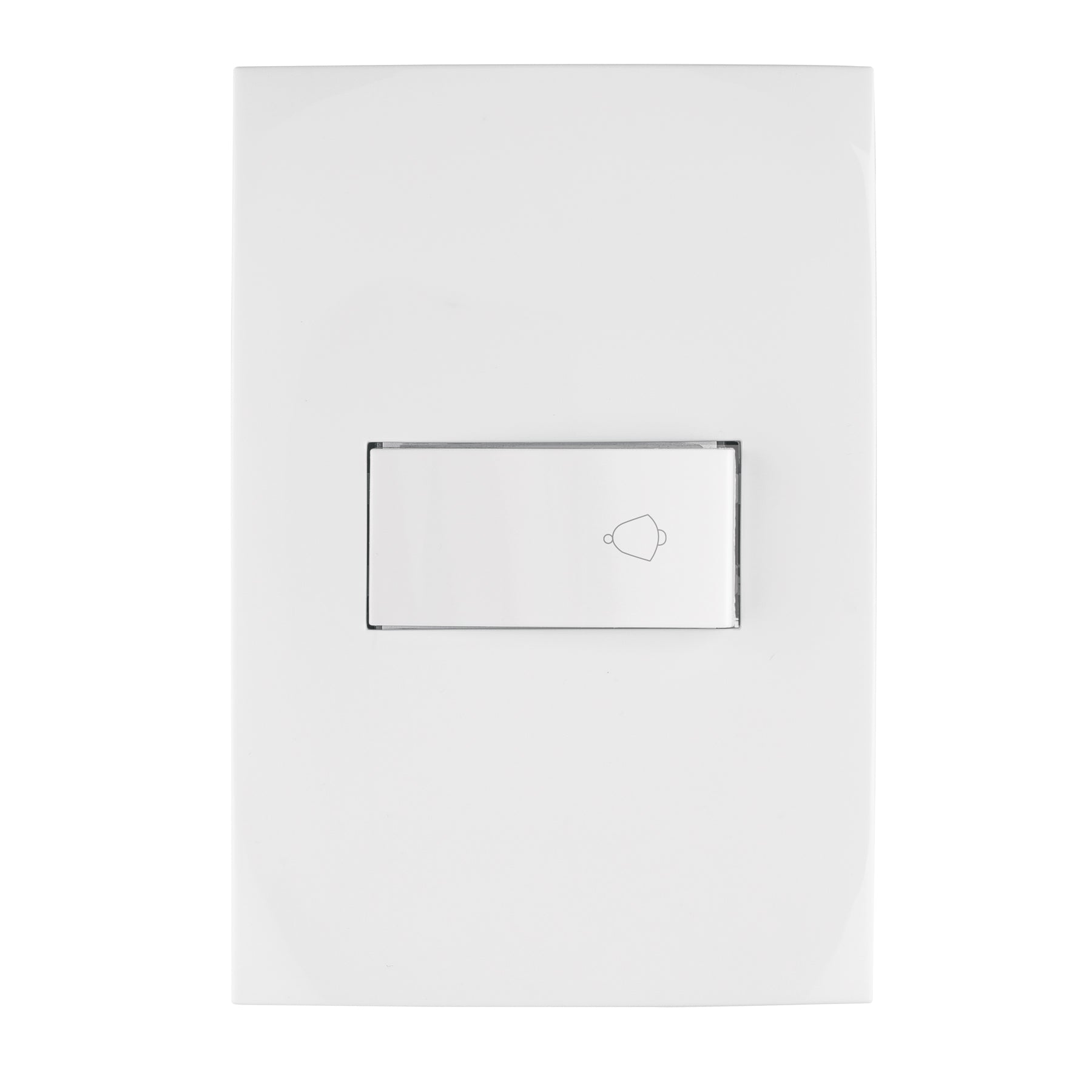 Placa armada con timbre, linea Oslo, color blanco, Volteck