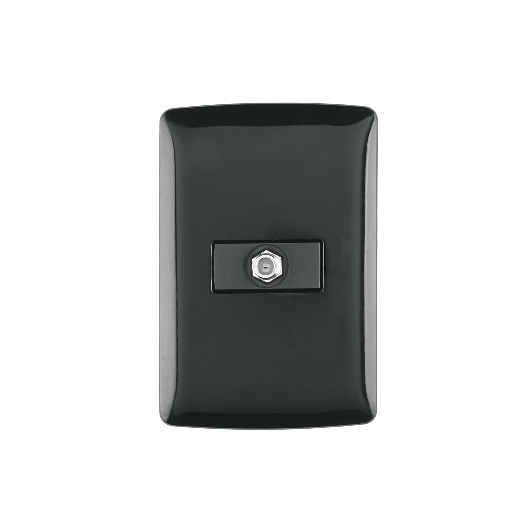 Placa armada con conexion para TV, negro, linea Italiana