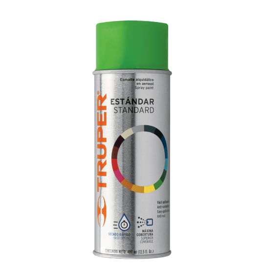 Pintura en aerosol, verde ecologico, bote tradicional, 400ml