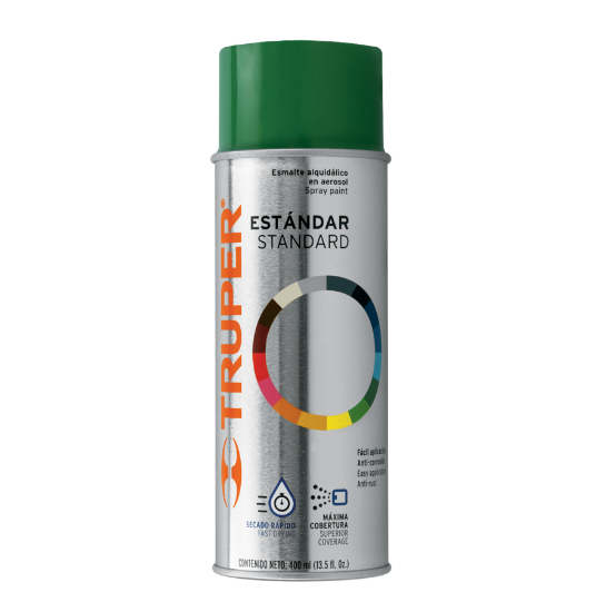 Pintura en aerosol, verde hoja, bote tradicional, 400 ml