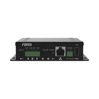 FANVIL - Gateway para Voceo IP/SIP,  Entrada de audio (3.5mm), salida de amplificador integrado de hasta 30W, puerto USB (reproducción de MP3),