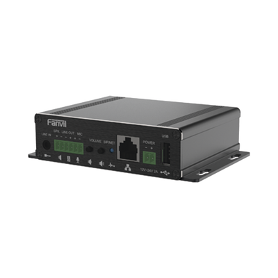 FANVIL - Gateway para Voceo IP/SIP,  Entrada de audio (3.5mm), salida de amplificador integrado de hasta 30W, puerto USB (reproducción de MP3),