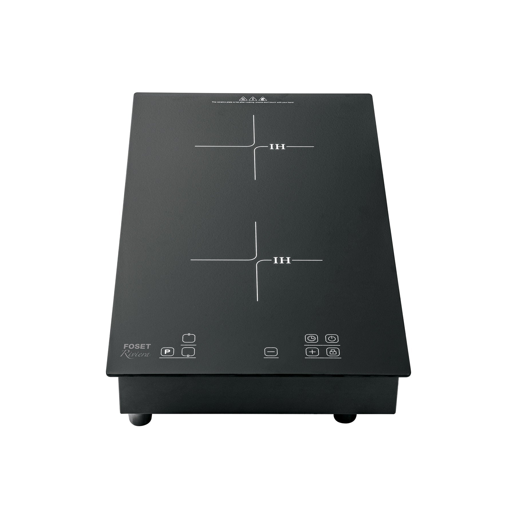 Parrilla induccion empotrable 30cm, 2 quem, vidrio, Riviera