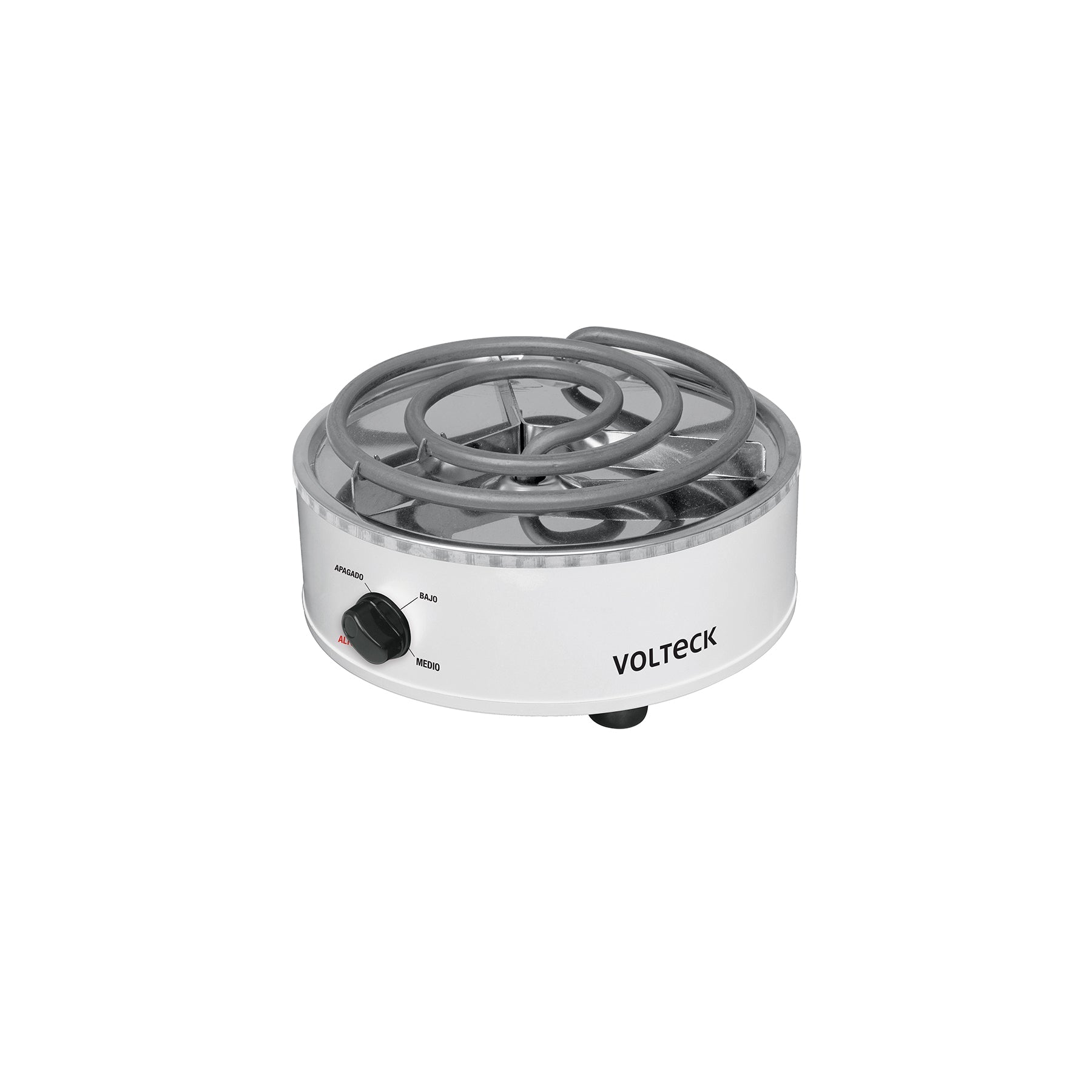 Parrilla electrica red. 1 quemador espiral, blanca, VOLTECK