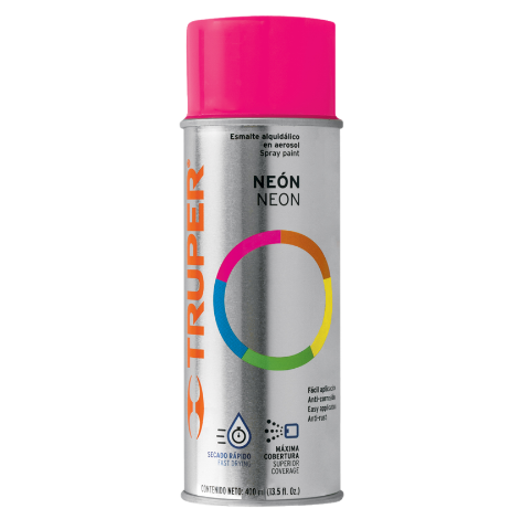 Pintura en aerosol, rosa neon, bote tradicional, 400 ml