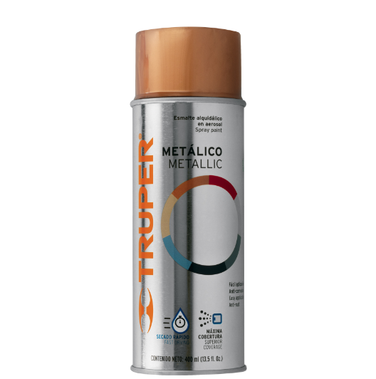 Pintura en aerosol, cobre metalico, bote tradicional, 400 ml