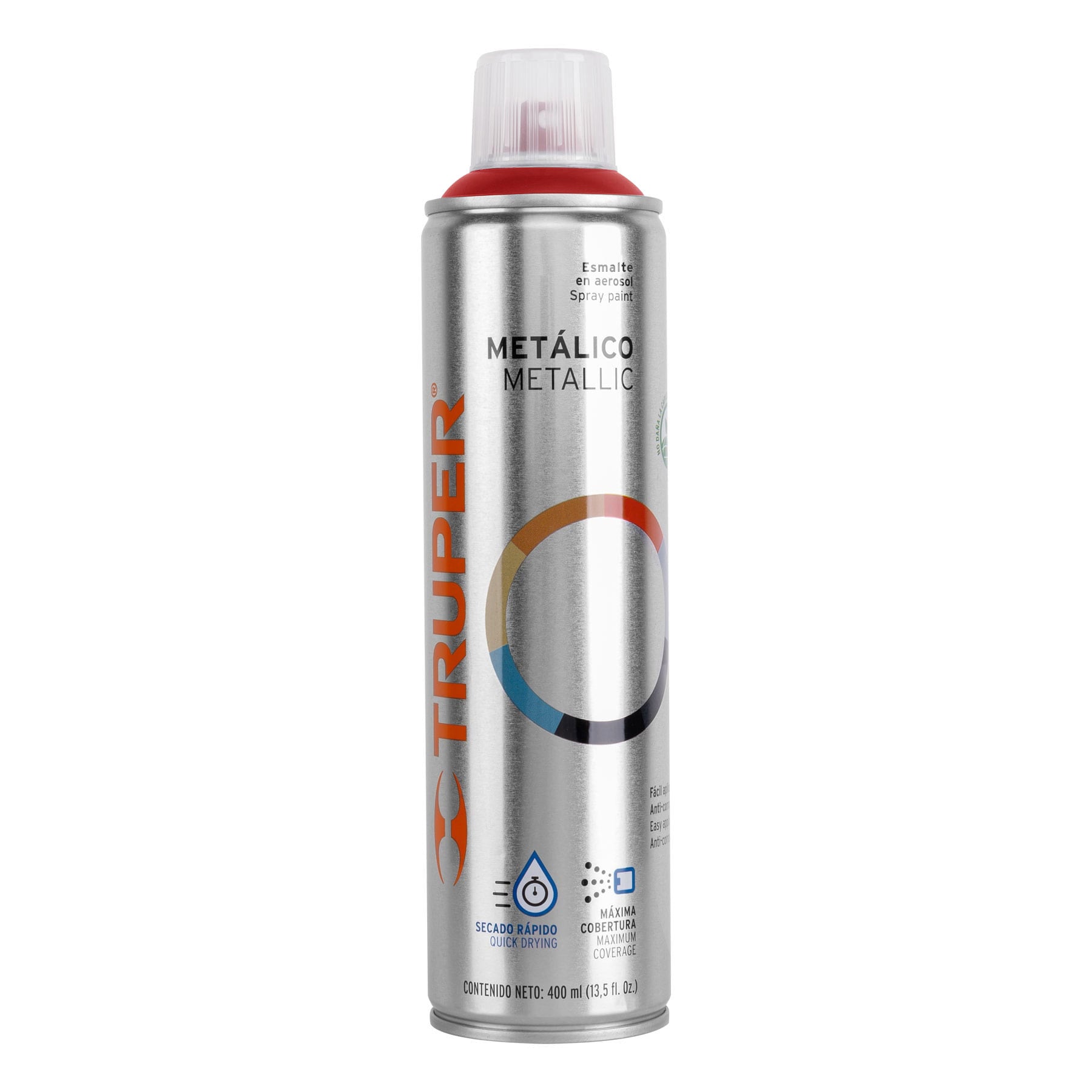 Pintura en aerosol, rojo metalico, bote esbelto, 400 ml