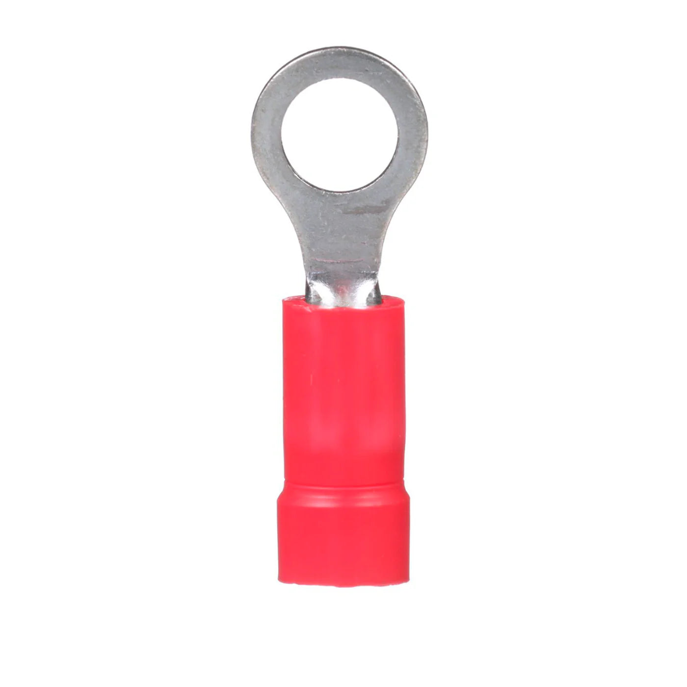 PANDUIT - Terminal anillo con aislamiento de vinilo Rojo para Cable 22-18 AWG. Tornillo prisionero #6. Paquete de 100 Piezas