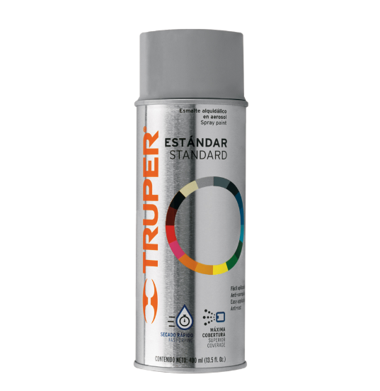 Pintura en aerosol, gris primario, bote tradicional, 400 ml