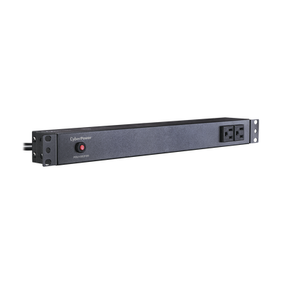 CYBERPOWER - PDU Básico Para Distribución de Energía, Con 8 Tomas NEMA 5-15R Traseras y 2 Tomas 5-15R Frontales, 1UR, 15 Amp, 120 Vca