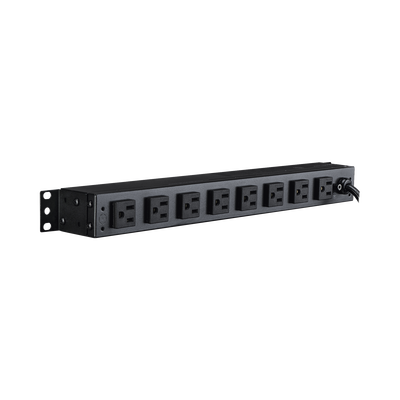 CYBERPOWER - PDU Básico Para Distribución de Energía, Con 8 Tomas NEMA 5-15R Traseras y 2 Tomas 5-15R Frontales, 1UR, 15 Amp, 120 Vca