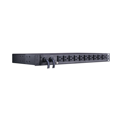 CYBERPOWER - PDU ATS (Fuente Redundante Auto-transferible) Medible, Para Distribución de Energía, 2 Entradas 120 Vca NEMA5-15P, Con 10 Salidas NEMA 5-15R, Horizontal 19in, 1UR