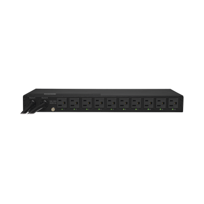 CYBERPOWER - PDU ATS (Fuente Redundante Auto-transferible) Monitoreable, Para Distribución de Energía, 2 Entradas 120 Vca NEMA5-15P, Con 10 Salidas NEMA 5-15R, Horizontal 19in, 1UR