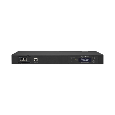 CYBERPOWER - PDU ATS (Fuente Redundante Auto-transferible) Monitoreable, Para Distribución de Energía, 2 Entradas 120 Vca NEMA5-15P, Con 10 Salidas NEMA 5-15R, Horizontal 19in, 1UR
