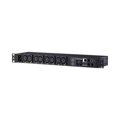 CYBERPOWER - PDU Switchable y Monitoreable por Toma, para Distribución de Energía, Entrada 200-240 Vca NEMA L6-20P, Con 8 Salidas C13, Horizontal 19in, 2UR
