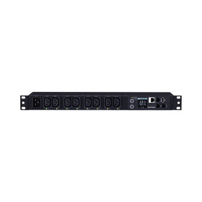 CYBERPOWER - PDU Switchable y Monitoreable por Toma, para Distribución de Energía, Entrada 200-240 Vca NEMA L6-20P, Con 8 Salidas C13, Horizontal 19in, 2UR